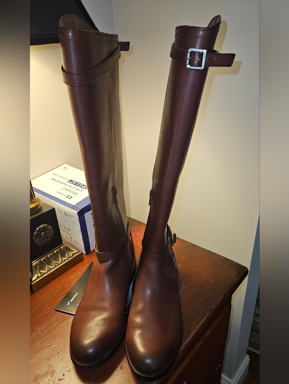 ANTONIO MELANI Tall Brown Leather Over-the-Knee Riding Boots
